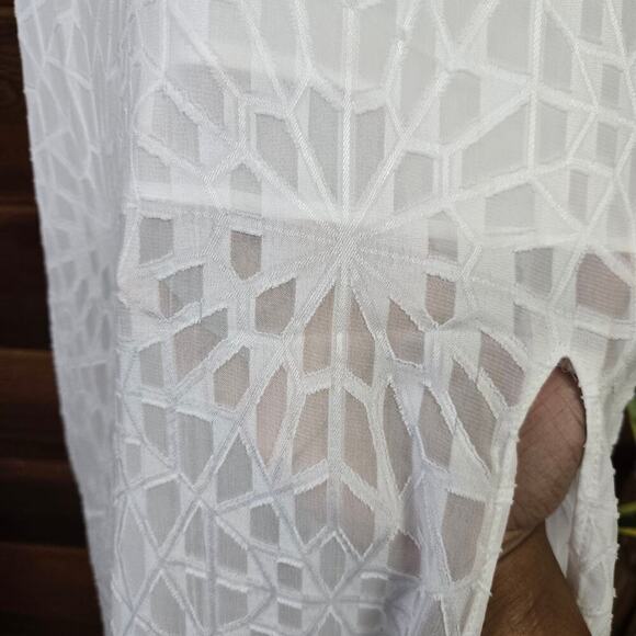 NWT REVOLVE Three Eighty Two Jordy White Semi Sheer Maxi Dress M Boho Ethereal - Picture 5 of 11